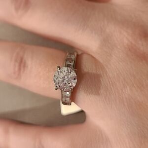 Cubic zirconia stainless steel classic engagement ring